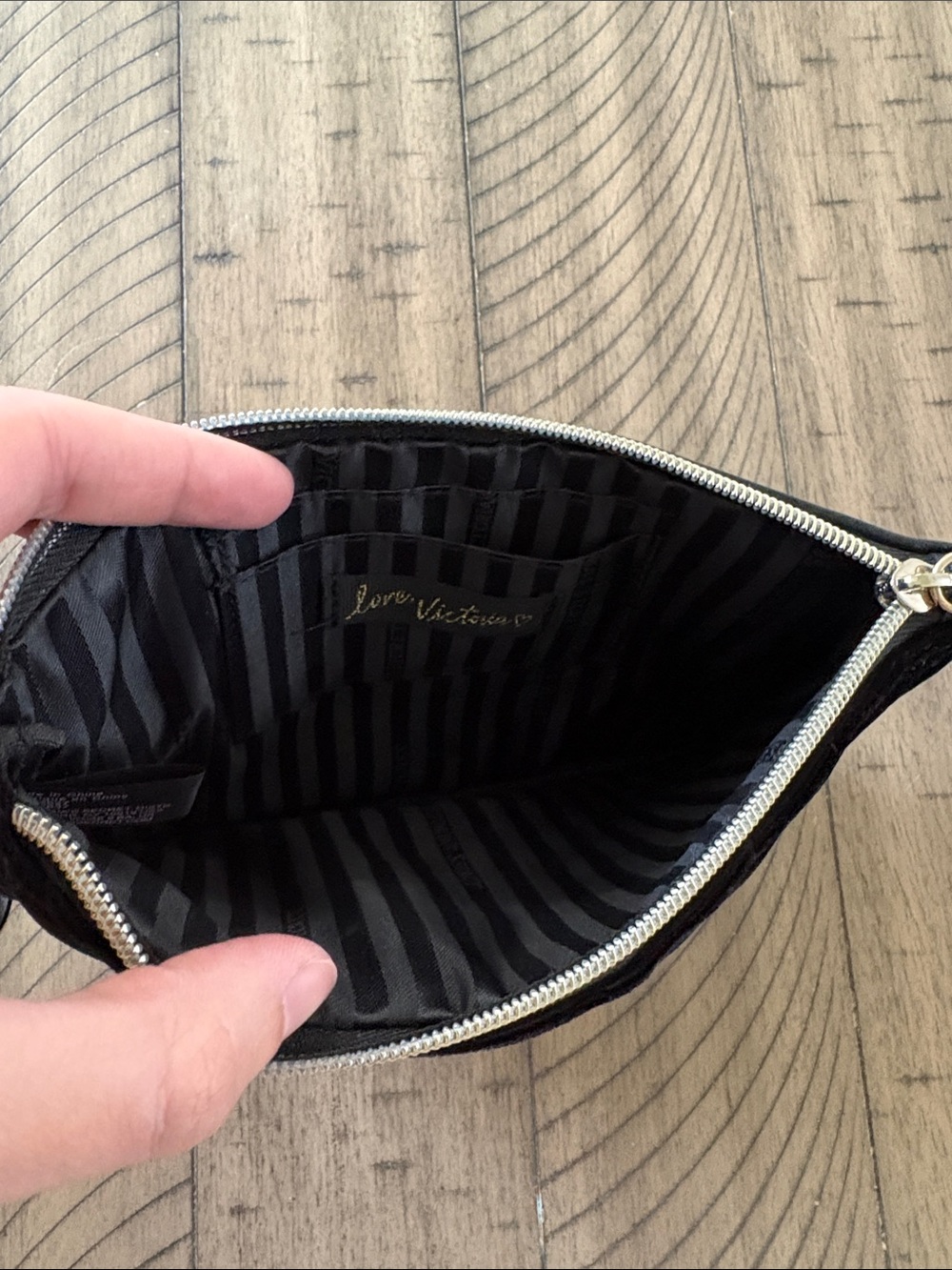 Victoria's Secret Black Quilted Wristlet with Gold Stud Accents - Picture 4 of 4